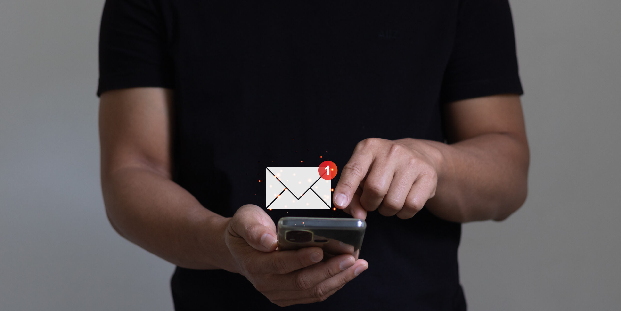 business man receiving email